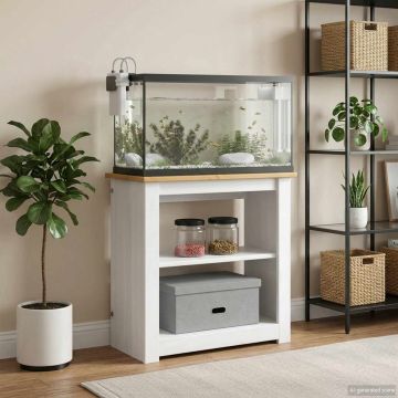 Akvariumo stovas PANAMA Balta ir ruda 60 x 30 x 60 cm