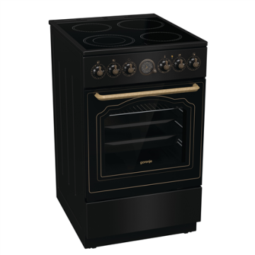 Gorenje viryklė GECS5B70CLB, 50 cm pločio, juodos spalvos, 70 L