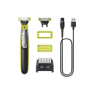 Philips kirpimo mašinėlė QP2834/23 OneBlade 360, žalios spalvos, belaidis