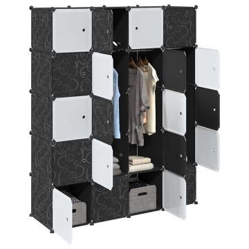 Storage Cube Organizer su 20 kubelių ir pakabinamų strypų PP