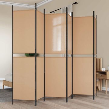 6-skydelio kambario pertvara Smėlio 300 x 200 cm Audinys