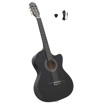 Klasikinė gitara su ekvalaizeriu, juodos spalvos, 6 stygos