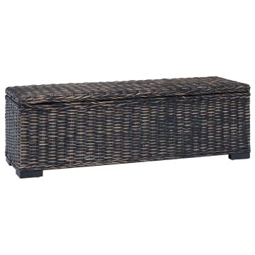 Saugojimo dėžė su saugykla Juoda 110 x 35 x 45 cm