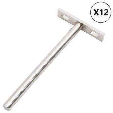 Plūduriuojančių lentynų laikikliai, 12 vnt., Ø10x150 mm, plieno