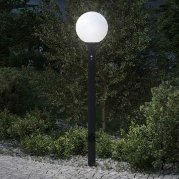 Apsauginis šviestuvas su jutikliu ir lizdu, 120 cm, juodas, IP44