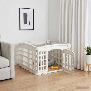 4 panelių šunų žaidimų buferis Balta 63 x 63 x 40 cm Plastmasė