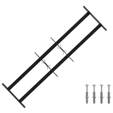 Langų saugos grotelės su 2 skersiniais 3 pcs 63-114 cm