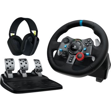 VAIRAS ŽAIDIMŲ LOGITECH G29+AUSINĖS G435 JUODOS