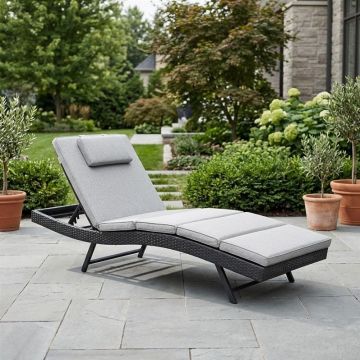 Gultas Domoletti Sun lounger, pilkas, 198x69x40 cm