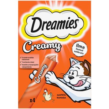 CAT TREATS DREAMIES CREAMY CHICKEN 4X10G