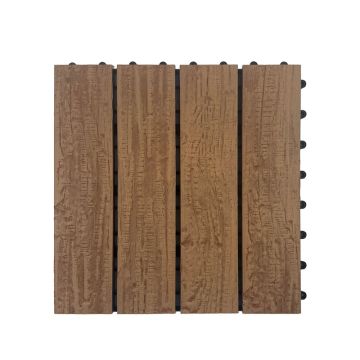WPC terasų plytelė Garden Center T401, 30x30x2.2 cm, ruda