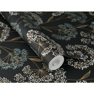 WALLP 793321 OMBELLES NOIR 0.53 VINYL