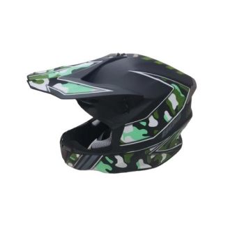 Motociklininko šalmas HD-806, L (59-60 cm), juoda/žalia