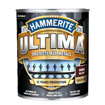 Metalo dažai Hammerite Ultima Matt, 2.2l ruda