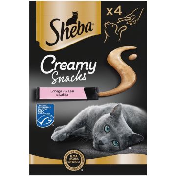 CAT TREATS SHEBA CREAMY SALMON 4X12G