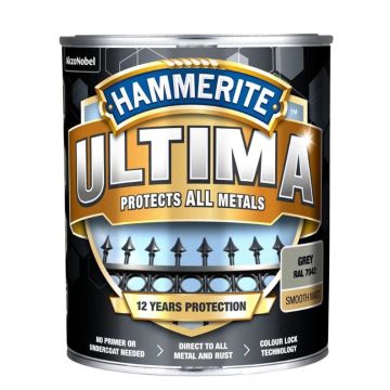 Metalo dažai Hammerite Ultima Matt, 2.2l pilka