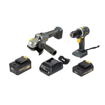 Įrankių komplektas GRUNDER CD-B0A18+AG-B0218, 18V, 2Ah, 4Ah