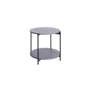 Lauko stalas Domoletti, juodas/pilkas, 53 cm x 53 cm x 48 cm