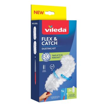 Dulkių šluotelė Flex&Catch trumpa, ir 2 papildymai