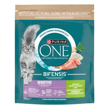 Sausas kačių maistas Purina One Sensitive kalakutiena,750g