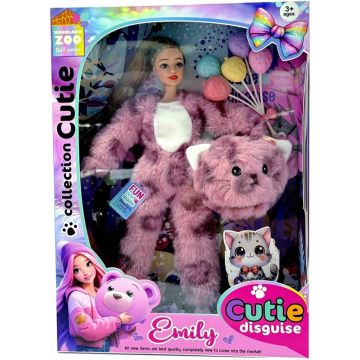 Lėlė Emily With Cat Costume QJ201D, 32 cm