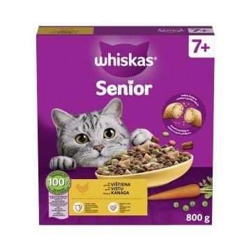 ĖDAL SAUS KAT WHISKAS SENIOR SU VIŠT 800