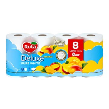 Tualetinis popierius Rūta DELUXE MANGO KVAPO 8 RUL, 3 sl