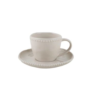  Puodelis su lėkštute Pearl Blush, kreminė, 0.180 l