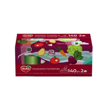 Popierinis rankšluostis Rūta 140 lapelių, 2 sl