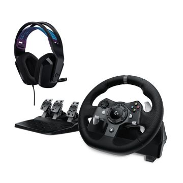VAIRAS ŽAIDIMŲ LOGITECH G920+AUSINĖS G335 JUODOS