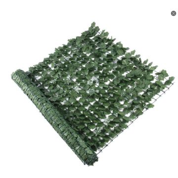 Uždanga su dirbtine žaluma, 300 cm, 150 cm, plastikas, žalia