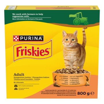 Sausas kačių maistas Friskies, vištiena/daržovės, 0.8 kg