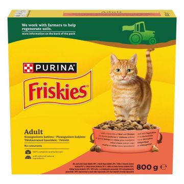 Sausas kačių maistas Friskies, jaut/višt/daržov, 0.8kg