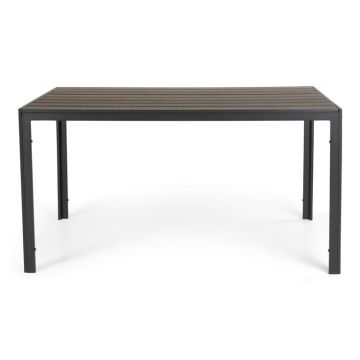Lauko stalas Domoletti Narbo, juodas, 140 cm x 80 cm x 72 cm