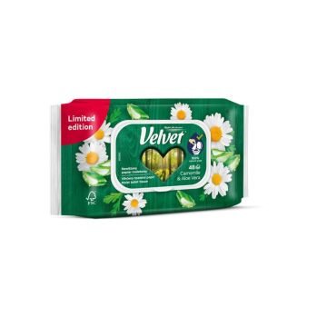 POPIER TUALET VELVET DRĖGNAS RAMUNĖLIŲ 48vnt