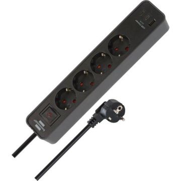  Buitinis ilgintuvas BRENNENSTUHL ECOLOR,4vt.,3USB A+C,1,5 m
