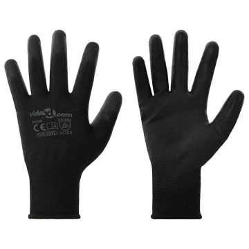 Darbo pirštinės 24 pcs Juoda 10 / xl Poliesteris