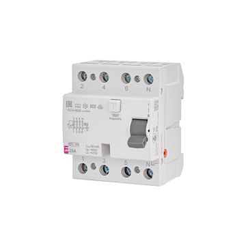 Srovės nuotėkio rėlė ETI EFI-P4 A 10kA, 4P, 25 A, 415 V,30mA