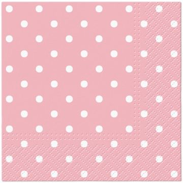 Popierinės servetėlės PAW Pink Dots, 25 cm x 25 cm, 20 vnt.