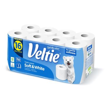 POPIER TUALET VELTIE WHITE 16RUL