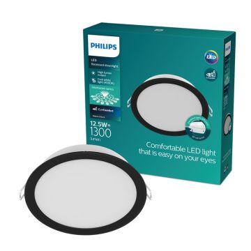 Šviestuvas įleidžiamas Philips LED,12.5W,4000K, Ø12.5,juodas