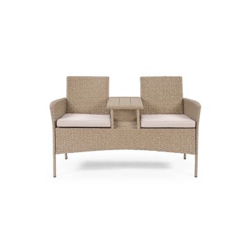 Lauko suoliukas Domoletti 2-Seater, rudas, 138 x 61 x 86 cm