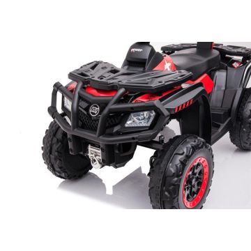 Vaikiškas elektrinis keturratis Lean Toys, juoda/raudona