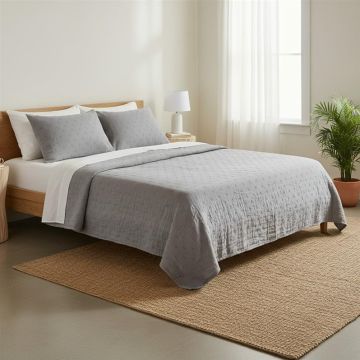 Lovatiesė Domoletti Washed, šviesiai pilka, 220 cm x 220 cm
