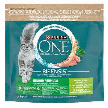 Sausas kačių maistas Purina One Indoor, kalakutiena, 1.4 kg
