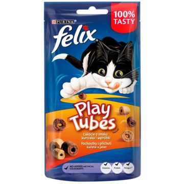 Skanėstas katėms Felix Play Tubes Chicken & Liver, 0.05 kg