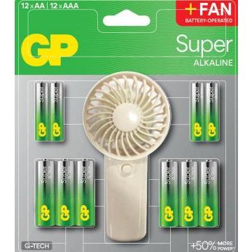 Elementai GP SUPER 12AA+12AAA ir ventiliatorius