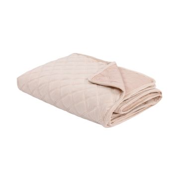 Lovatiesės ir pagalvės kompl Domoletti Velvet smėlio 220x240