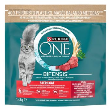 Sausas kačių maistas Purina Steril Cat jautiena, 1.4 kg