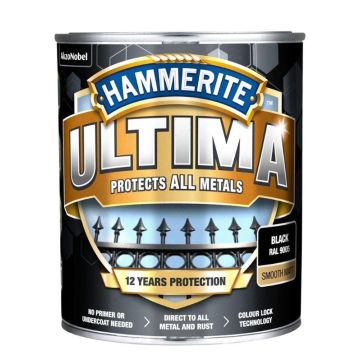Metalo dažai Hammerite Ultima Matt 2.2 l juoda
